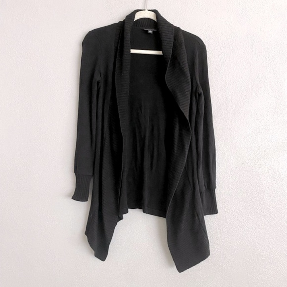 Banana Republic Womens Cardigan Sweater Size XS Wool Blend Open Front Black